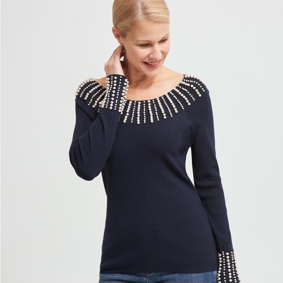 Joseph Ribkoff Sweaters - New Joseph Ribkoff Pearl Detail Knit Sweater Top